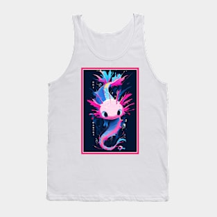 Cute Axolotl Anime Art Design | Cute Animals | Axolotl Hentaii Chibi Kawaii Design Tank Top